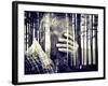 Double Exposure of Desperate Senior Man Suffering and Covering Face with Hands in Deep Depression,-zurijeta-Framed Photographic Print