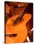 Double Exposure of Guitar and Rocks-Janell Davidson-Stretched Canvas