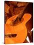 Double Exposure of Guitar and Rocks-Janell Davidson-Stretched Canvas