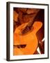 Double Exposure of Guitar and Rocks-Janell Davidson-Framed Premium Photographic Print