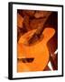 Double Exposure of Guitar and Rocks-Janell Davidson-Framed Premium Photographic Print