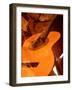 Double Exposure of Guitar and Rocks-Janell Davidson-Framed Photographic Print