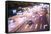 Double Exposure of Night Traffic Scene-victorn-Framed Stretched Canvas