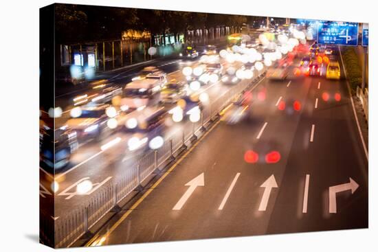 Double Exposure of Night Traffic Scene-victorn-Stretched Canvas