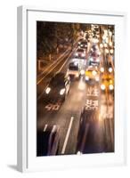 Double Exposure of Night Traffic Scene-victorn-Framed Photographic Print