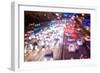 Double Exposure of Night Traffic Scene-victorn-Framed Photographic Print