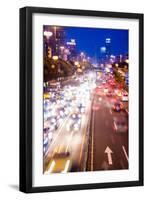 Double Exposure of Night Traffic Scene-victorn-Framed Photographic Print