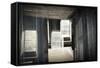 Double Exposure of Room Inside an Old Plantation Home in Charleston, SC with Edgar Allan Poe Quote-null-Framed Stretched Canvas