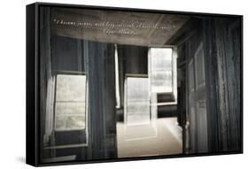 Double Exposure of Room Inside an Old Plantation Home in Charleston, SC with Edgar Allan Poe Quote-null-Framed Stretched Canvas