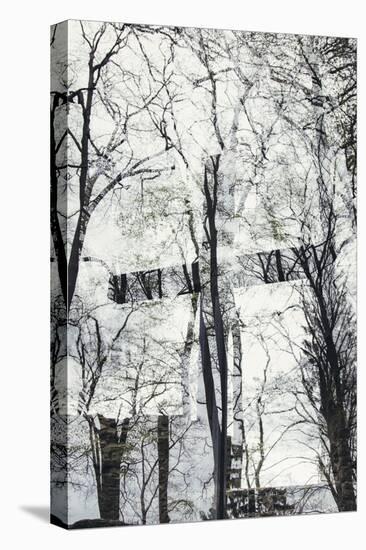 Double exposure of Teutoburg Forest and and the Hünenkapelle on the Tönsberg in Oerlinghausen.-Nadja Jacke-Stretched Canvas