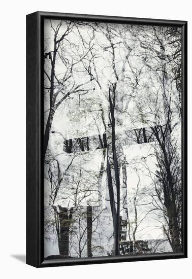 Double exposure of Teutoburg Forest and and the Hünenkapelle on the Tönsberg in Oerlinghausen.-Nadja Jacke-Framed Photographic Print