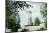 Double exposure of the Sparrenberg Castle / Sparrenburg with the green of the trees in the spring-Nadja Jacke-Mounted Photographic Print