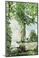 Double exposure of the Sparrenberg Castle / Sparrenburg with the green of the trees in the spring-Nadja Jacke-Mounted Photographic Print