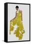 Double Exposure of Woman in Fashion Dress with Nature Tree Branches Background-shock-Framed Stretched Canvas