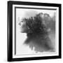 Double Exposure of Young Female and the Forest near the Lake(Tilt-Shift Lens)-Kuzma-Framed Premium Photographic Print