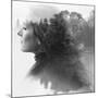 Double Exposure of Young Female and the Forest near the Lake(Tilt-Shift Lens)-Kuzma-Mounted Premium Photographic Print