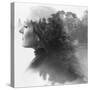 Double Exposure of Young Female and the Forest near the Lake(Tilt-Shift Lens)-Kuzma-Stretched Canvas