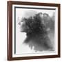 Double Exposure of Young Female and the Forest near the Lake(Tilt-Shift Lens)-Kuzma-Framed Photographic Print