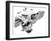 Double Exposure - Owl-Mirifada-Framed Art Print