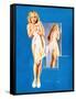 Double Exposure Pin-Up 1940-Gil Elvgren-Framed Stretched Canvas