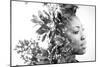 Double Exposure Portrait of Attractive African American Woman Combined with Photograph of Leaves-Victor Tongdee-Mounted Photographic Print