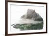 Double Exposure Portrait of Attractive Woman Combined with Photograph of Lake Surrounded by Mountai-Victor Tongdee-Framed Premium Photographic Print