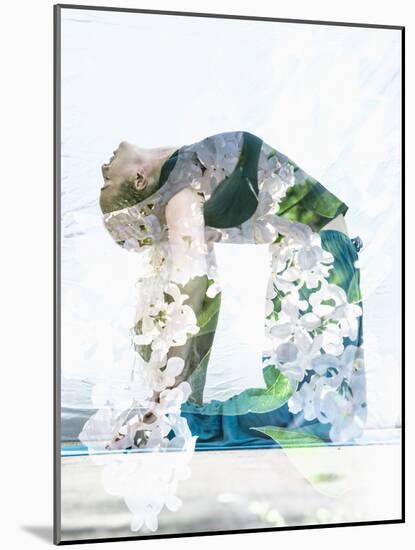 Double Exposure Portrait of Attractive Woman Performing Yoga Asana Combined with Photograph of Lila-Victor Tongdee-Mounted Photographic Print