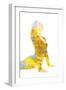 Double Exposure Portrait of Young Woman Performing Yoga Asana-Victor Tongdee-Framed Premium Photographic Print