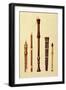 Double Flageolet, German flute, Bass Recorder, Double Flageolet and Recorder, 'Musical Instruments'-Alfred James Hipkins-Framed Premium Giclee Print