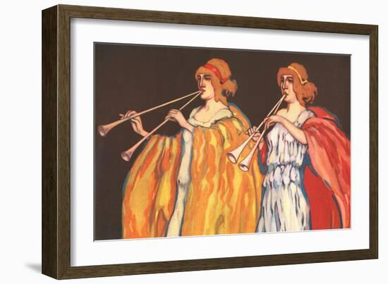 Double Flute Players-null-Framed Art Print