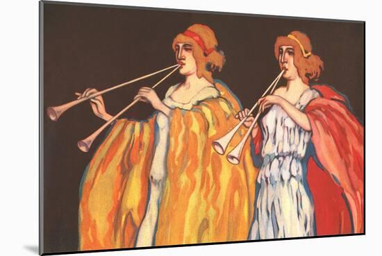 Double Flute Players-null-Mounted Art Print