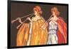 Double Flute Players-null-Framed Art Print