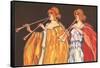 Double Flute Players-null-Framed Stretched Canvas