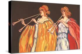 Double Flute Players-null-Stretched Canvas