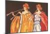 Double Flute Players-null-Mounted Premium Giclee Print