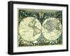 Double Hemisphere Map 1662-Joan Blaeu-Framed Giclee Print