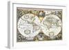 Double-Hemisphere Map of the World 1630-null-Framed Giclee Print