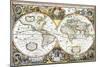 Double-Hemisphere Map of the World 1630-null-Mounted Giclee Print