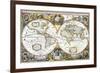 Double-Hemisphere Map of the World 1630-null-Framed Giclee Print