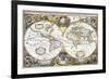 Double-Hemisphere Map of the World 1630-null-Framed Giclee Print