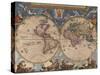 Double Hemisphere Map of the World-Joan Blaeu-Stretched Canvas