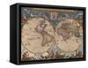 Double Hemisphere Map of the World-Joan Blaeu-Framed Stretched Canvas