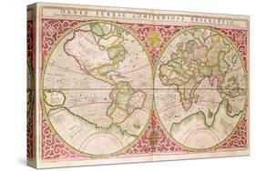 Double Hemisphere World Map, 1587-Gerardus Mercator-Stretched Canvas
