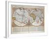 Double Hemisphere World Map, 1587-Gerardus Mercator-Framed Giclee Print