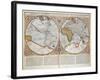 Double Hemisphere World Map, 1587-Gerardus Mercator-Framed Giclee Print