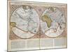 Double Hemisphere World Map, 1587-Gerardus Mercator-Mounted Giclee Print