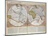Double Hemisphere World Map, 1587-Gerardus Mercator-Mounted Giclee Print