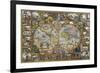 Double Hemisphere World Map, 1617-Visscher Claes Jansz-Framed Giclee Print