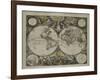 Double-hemisphere world map from Goos's Sea Atlas of the Water World, 1672-Pieter Goos-Framed Giclee Print