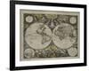 Double-hemisphere world map from Goos's Sea Atlas of the Water World, 1672-Pieter Goos-Framed Giclee Print